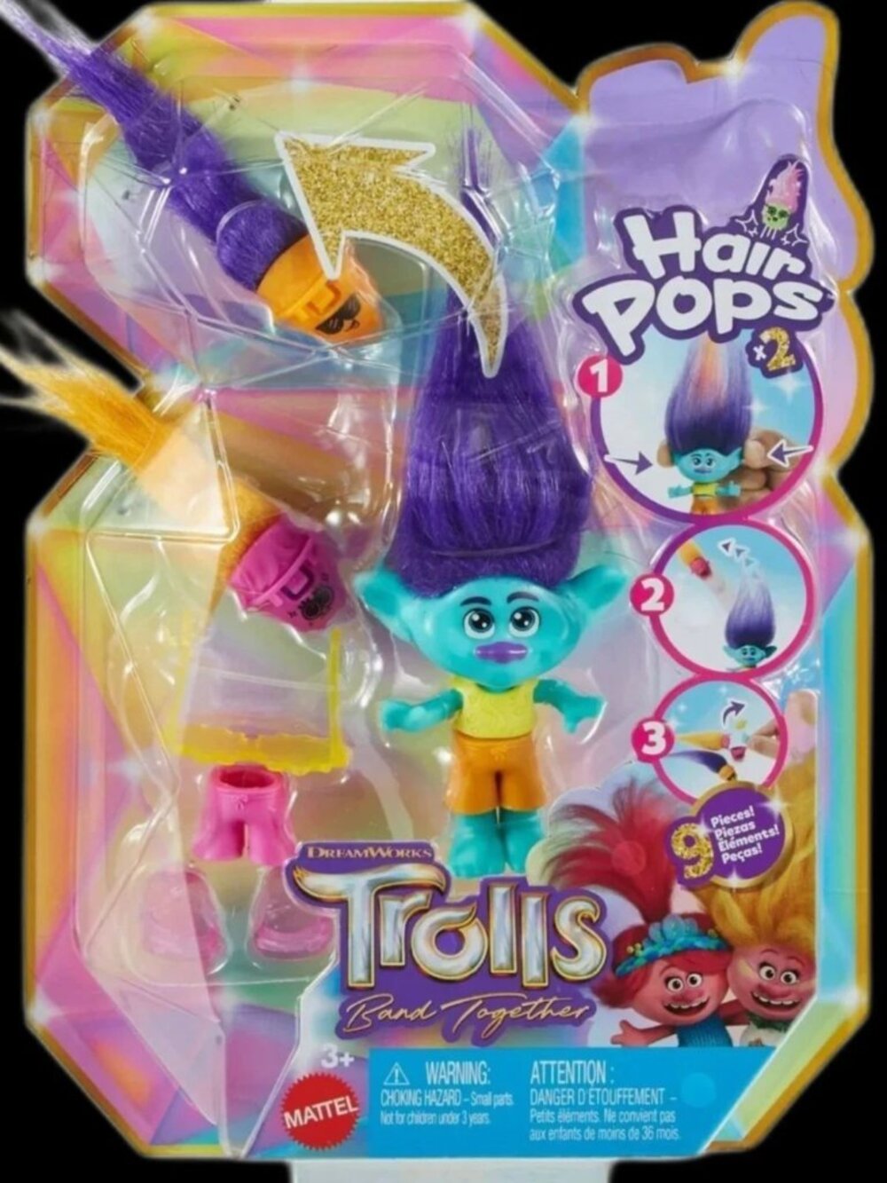 DreamWorks TROLLS Band Together Hair Pops Branch Doll And Accessories NEW